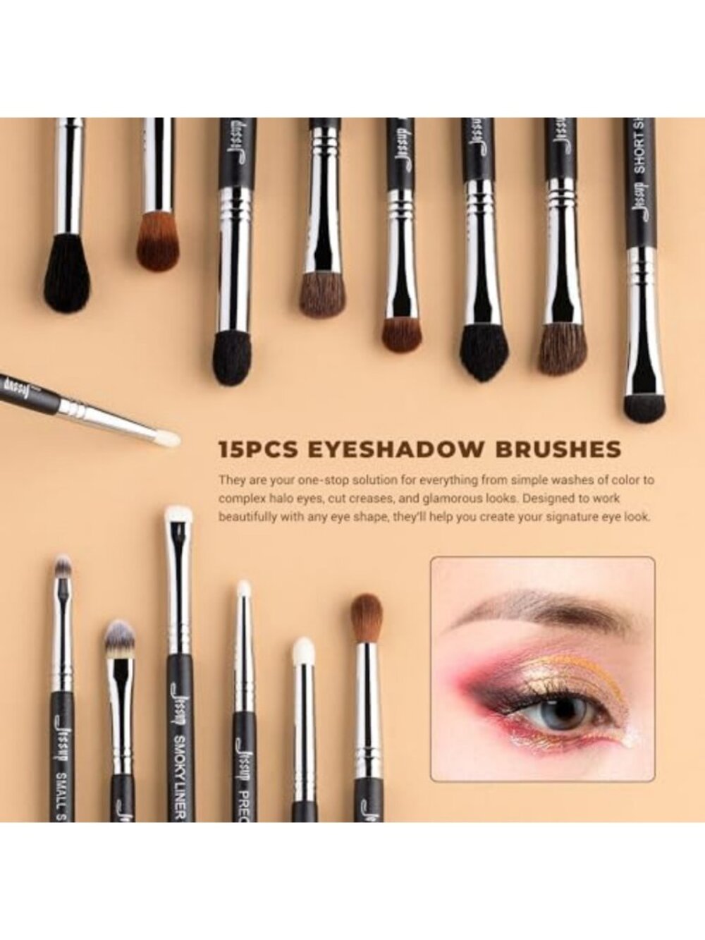 Professional Makeup Brush Set, 35pcs Face & Eye Brushes - Pattern T342 - Picture 4 of 6